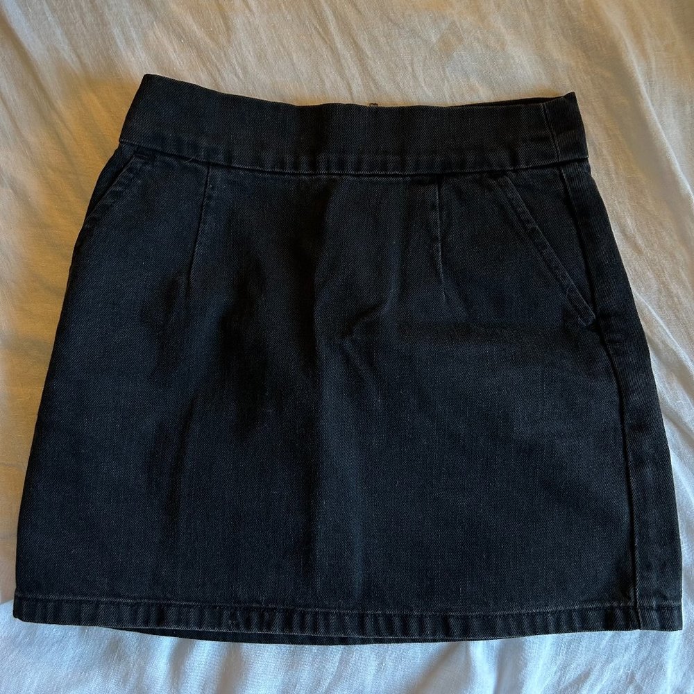 Topshop Moto Black Denim Skirt